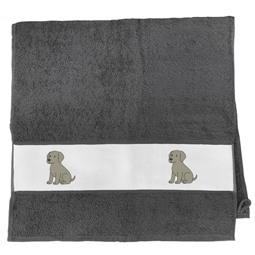 Huuraa Handtuch Weimaraner Comic Weimi Geschenk 50x100cm Graphite Baumwolle Weimaraner Präsent von Huuraa