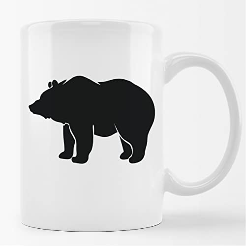 Huuraa Kaffeetasse Bär Silhouette Keramik Tasse 330ml mit Motiv für alle Tierfreunde von Huuraa