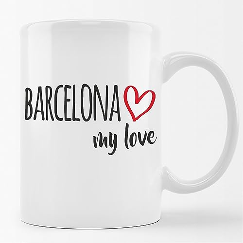Huuraa Kaffeetasse Barcelona my love Keramik Tasse 330ml für alle Fans von Barcelona Spanien von Huuraa