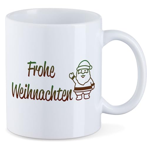 Huuraa Kaffeetasse Frohe Weihnachten Weihnachtsmann Keramik Tasse 330ml mit Motiv zur Weihnachtszeit von Huuraa