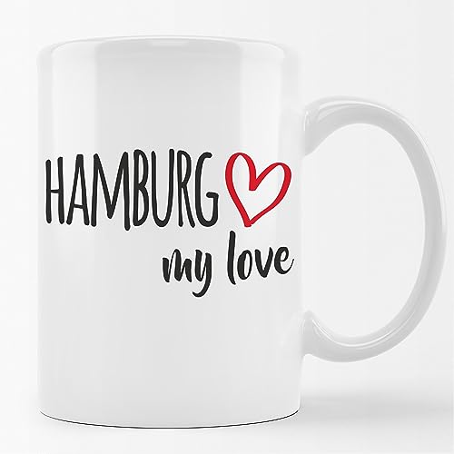 Huuraa Kaffeetasse Hamburg my love Keramik Tasse 330ml für alle Fans von Hamburg Deutschland von Huuraa