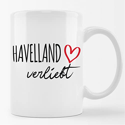 Huuraa Kaffeetasse Havelland verliebt Keramik Tasse 330ml mit Namen deiner Lieblingsregion von Huuraa