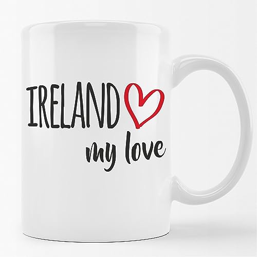 Huuraa Kaffeetasse Ireland my love Keramik Tasse 330ml für alle Fans von Irland von Huuraa