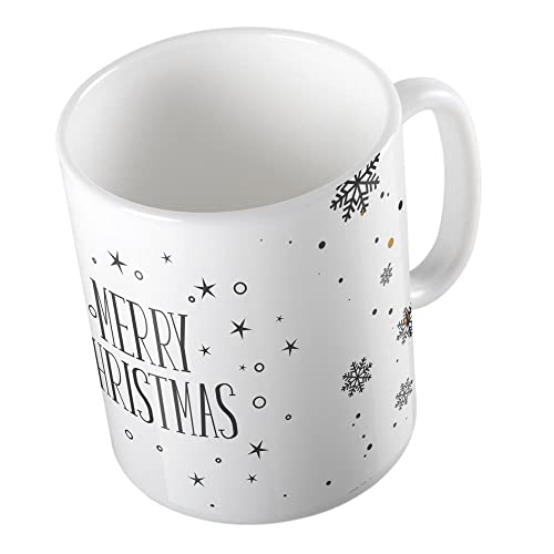 Huuraa Kaffeetasse Merry Christmas Snow Geschenk Idee Keramik 330ml Kaffee-Becher mit Weihnachts Motiv von Huuraa