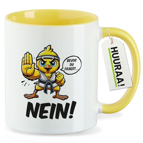 Huuraa Keramiktasse Bevor du fragst.. Nein Karate Küken Geschenk 330ml Gelb Bevor du fragst.. Nein Überraschung Huuraa Keramiktasse Bevor du fragst.. Nein Karate Küken Geschenk 330ml Gelb Bevor du fragst.. Nein Überraschung von Huuraa