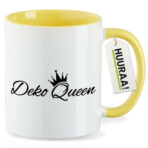 Huuraa Keramiktasse Deko Queen Krone Geschenk 330ml Gelb Deko Queen Überraschung Huuraa Keramiktasse Deko Queen Krone Geschenk 330ml Gelb Deko Queen Überraschung von Huuraa