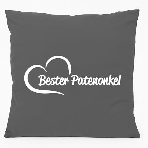 Huuraa Kissen Bester Patenonkel Herz Deko Sofakissen mit Füllung 40x40cm Steel Grey mit Motiv für den tollsten Onkel Geschenk Idee für Freunde und Familie Huuraa Kissen Bester Patenonkel Herz Deko Sofakissen mit Füllung 40x40cm Steel Grey mit Motiv für den tollsten Onkel Geschenk Idee für Freunde und Familie von Huuraa
