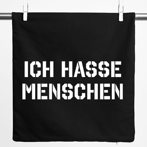 Huuraa Kissen ICH Hasse Menschen Deko Kissenbezug 40x40cm Black mit witzigem Spurch Geschenk Idee für Freunde und Familie Huuraa Kissen ICH Hasse Menschen Deko Kissenbezug 40x40cm Black mit witzigem Spurch Geschenk Idee für Freunde und Familie von Huuraa
