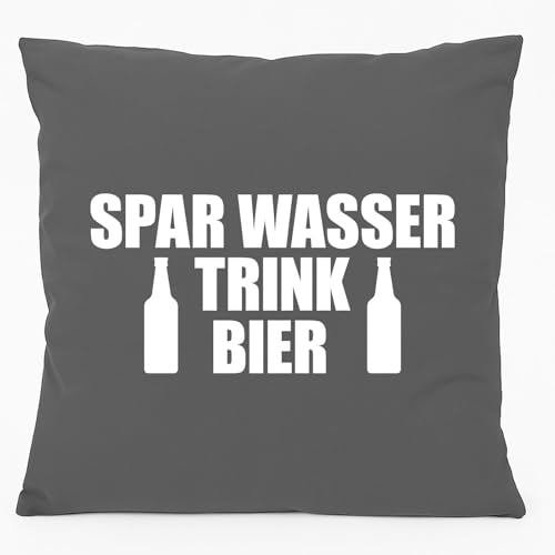 Huuraa Kissen Spar Wasser Trink Bier Bierflasche Deko Sofakissen mit Füllung 40x40cm Steel Grey mit lustigem Motiv für alle Biertrinker Geschenk Idee für Freunde und Familie Huuraa Kissen Spar Wasser Trink Bier Bierflasche Deko Sofakissen mit Füllung 40x40cm Steel Grey mit lustigem Motiv für alle Biertrinker Geschenk Idee für Freunde und Familie von Huuraa