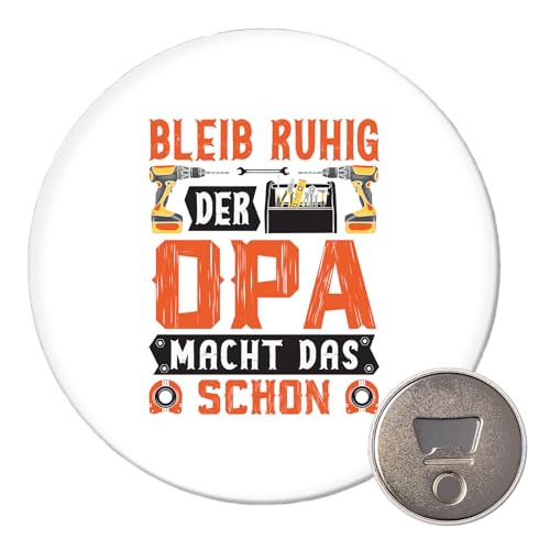 Huuraa Magnet Bleib ruhig der Opa Macht das Schon Geschenk 59mm Kühlschrankmagnet Flaschenöffner Bleib ruhig der Opa Geschenkidee Huuraa Magnet Bleib ruhig der Opa Macht das Schon Geschenk 59mm Kühlschrankmagnet Flaschenöffner Bleib ruhig der Opa Geschenkidee von Huuraa