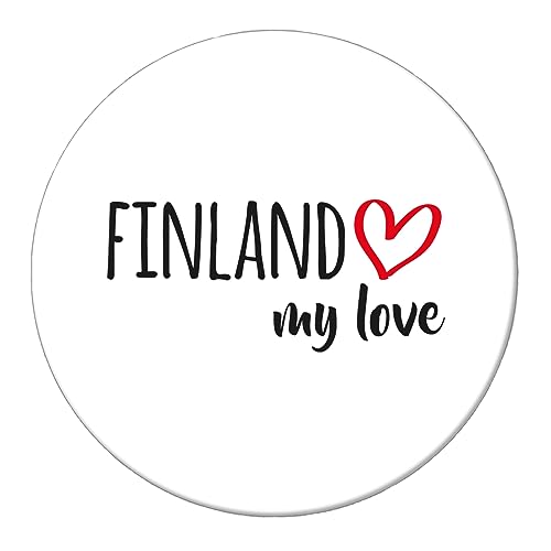 Huuraa Magnet Finland My Love Kühlschrankmagnet Größe 59mm für alle Fans von Finnland Geschenk Idee für Freunde und Familie von Huuraa