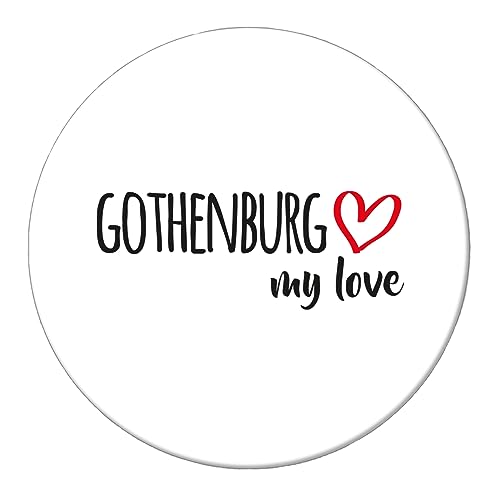 Huuraa Magnet Gothenburg My Love Kühlschrankmagnet Größe 59mm für alle Fans von Göteborg Schweden Geschenk Idee für Freunde und Familie von Huuraa