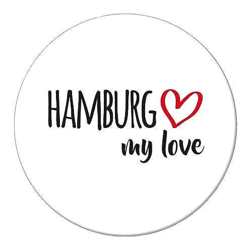 Huuraa Magnet Hamburg My Love Kühlschrankmagnet Größe 59mm für alle Fans von Hamburg Deutschland Geschenk Idee für Freunde und Familie von Huuraa