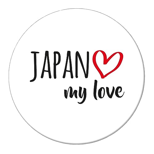 Huuraa Magnet Japan My Love Kühlschrankmagnet Größe 59mm für alle Fans von Japan Geschenk Idee für Freunde und Familie von Huuraa