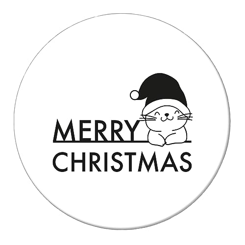 Huuraa Magnet Merry Christmas Katze Kühlschrankmagnet Größe 59mm mit Weihnachts Motiv Geschenk Idee für Freunde und Familie von Huuraa