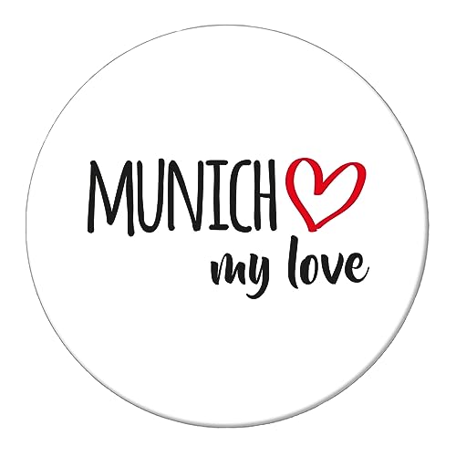 Huuraa Magnet Munich My Love Kühlschrankmagnet Größe 59mm für alle Fans von München Deutschland Geschenk Idee für Freunde und Familie von Huuraa