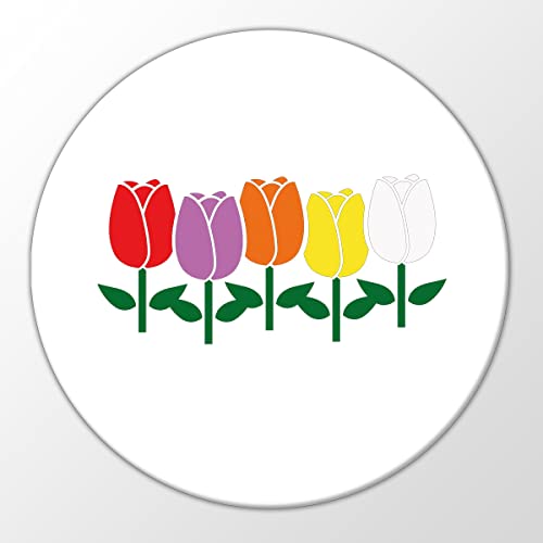 Huuraa Magnet Tulpen Blüte Kühlschrankmagnet Größe 59mm mit Motiv für alle die den Frühling lieben Geschenk Idee für Freunde und Familie von Huuraa