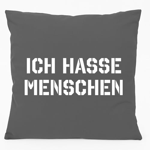 Huuraa Sofakissen Ich Hasse Menschen Geschenk 40x40cm mit Füllung Steel Grey Baumwolle Ich Hasse Menschen Mitbringsel Huuraa Sofakissen Ich Hasse Menschen Geschenk 40x40cm mit Füllung Steel Grey Baumwolle Ich Hasse Menschen Mitbringsel von Huuraa