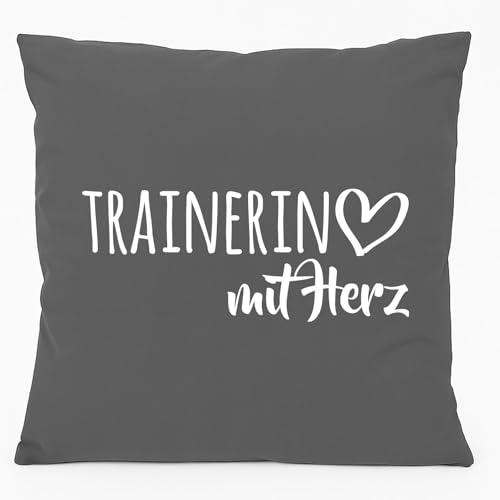 Huuraa Sofakissen Trainerin mit Herz Geschenk 40x40cm mit Füllung Steel Grey Baumwolle Trainerin Mitbringsel Huuraa Sofakissen Trainerin mit Herz Geschenk 40x40cm mit Füllung Steel Grey Baumwolle Trainerin Mitbringsel von Huuraa