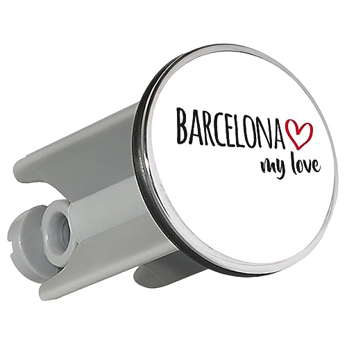 Huuraa Waschbeckenstöpsel Barcelona My Love 4cm Stöpsel Größe für alle Fans von Barcelona Spanien Geschenk Idee für Freunde und Familie von Huuraa