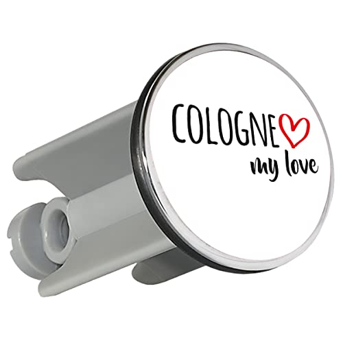 Huuraa Waschbeckenstöpsel Cologne My Love 4cm Stöpsel Größe für alle Fans von Köln Deutschland Geschenk Idee für Freunde und Familie von Huuraa