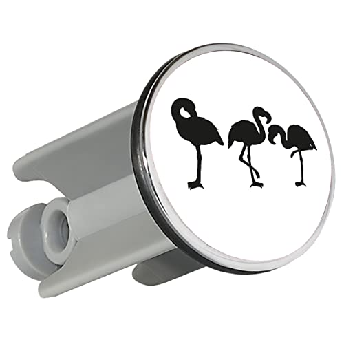 Huuraa Waschbeckenstöpsel Flamingos Silhouette 4cm Stöpsel Größe mit Motiv für alle Flamingo Fans Geschenk Idee für Freunde und Familie von Huuraa