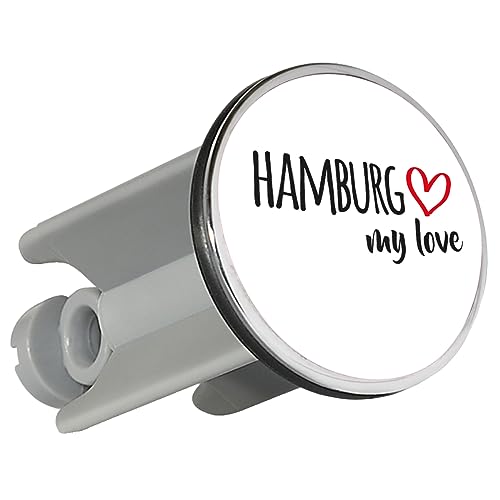 Huuraa Waschbeckenstöpsel Hamburg My Love 4cm Stöpsel Größe für alle Fans von Hamburg Deutschland Geschenk Idee für Freunde und Familie von Huuraa