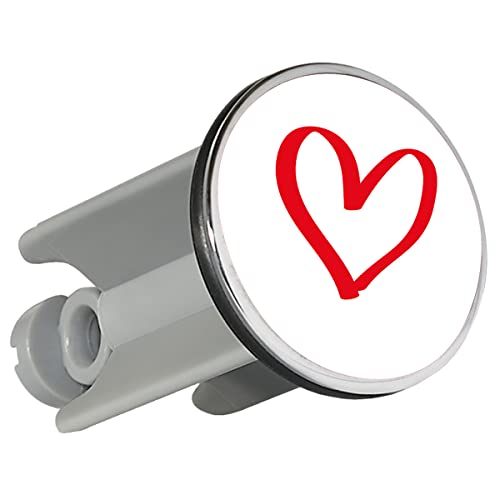 Huuraa Waschbeckenstöpsel Herz Heart 4cm Stöpsel Größe mit Motiv für die tollsten Menschen Geschenk Idee für Freunde und Familie von Huuraa