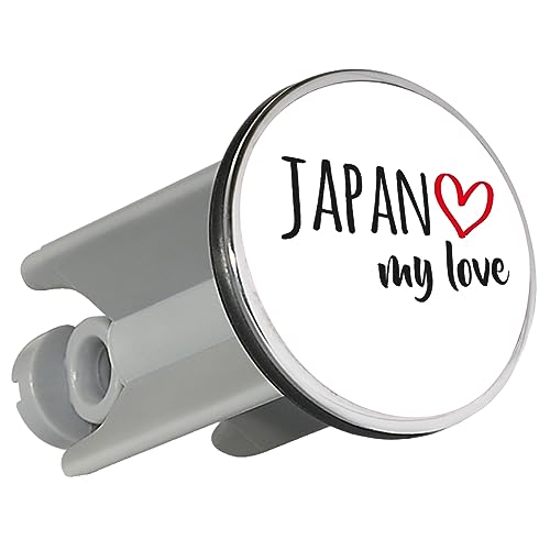 Huuraa Waschbeckenstöpsel Japan My Love 4cm Stöpsel Größe für alle Fans von Japan Geschenk Idee für Freunde und Familie von Huuraa