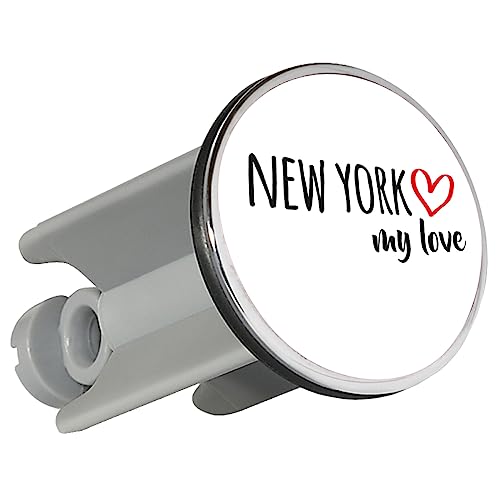 Huuraa Waschbeckenstöpsel New York My Love 4cm Stöpsel Größe für alle Fans von New York USA Geschenk Idee für Freunde und Familie von Huuraa