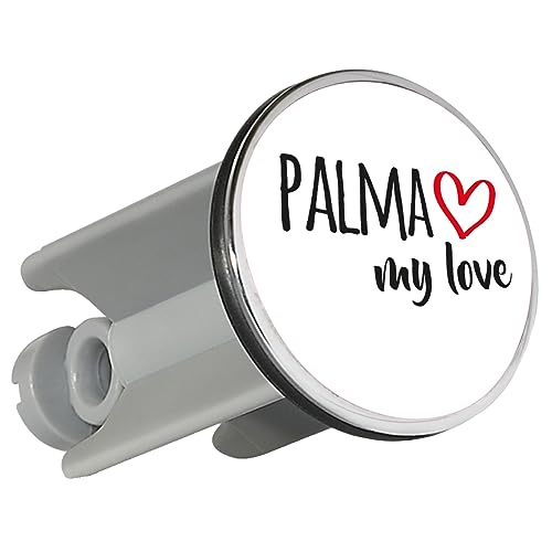 Huuraa Waschbeckenstöpsel Palma My Love 4cm Stöpsel Größe für alle Fans von Palma De Mallorca Spanien Geschenk Idee für Freunde und Familie von Huuraa