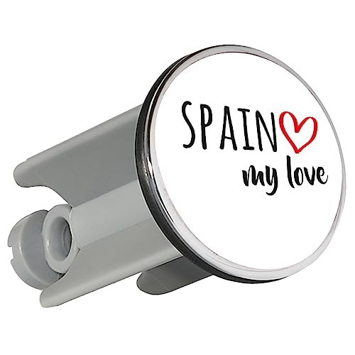 Huuraa Waschbeckenstöpsel Spain My Love 4cm Stöpsel Größe für alle Fans von Spanien Geschenk Idee für Freunde und Familie von Huuraa