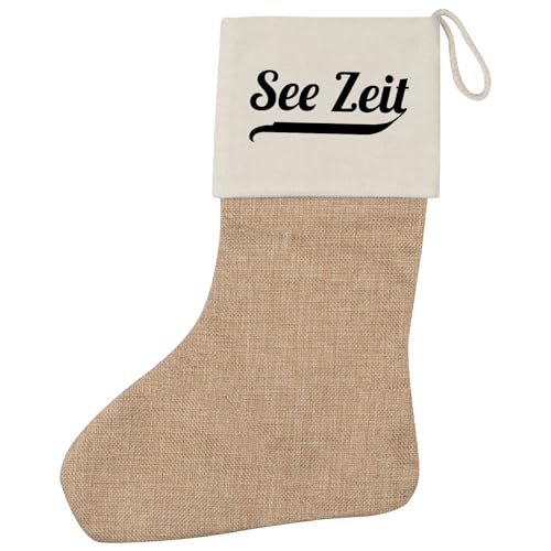 Huuraa Weihnachtsstrumpf See Zeit Schriftzug Geschenk Beige Jute See Zeit Geschenkidee Huuraa Weihnachtsstrumpf See Zeit Schriftzug Geschenk Beige Jute See Zeit Geschenkidee von Huuraa