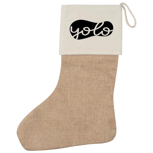 Huuraa Weihnachtsstrumpf YOLO You only live Once Geschenk Beige Jute YOLO Geschenkidee Huuraa Weihnachtsstrumpf YOLO You only live Once Geschenk Beige Jute YOLO Geschenkidee von Huuraa