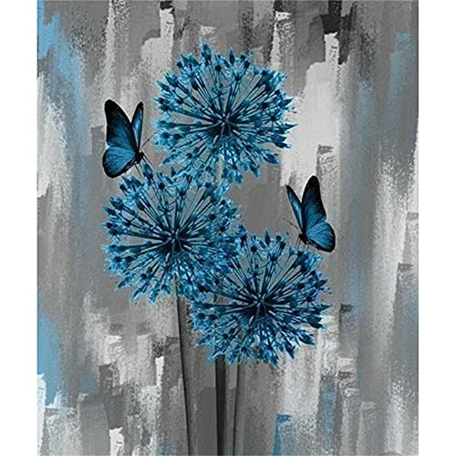 DIY 5D Diamant Gemälde Kit, 5D Diamant Painting Full Groß Blauer Schmetterling 40x50cm Diamant Painting Voll Set Stickerei Strass Kreuzstich Kunst Malerei Handwerksbedarf für Heimwand Deko von Huusaap