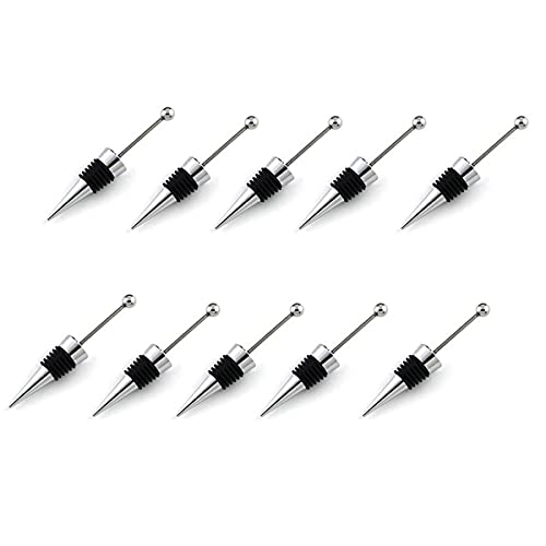 Huusuei 10 StüCk Gadget eine Perle HinzufüGen Strass Lampenarbeit Dekorative Perlen Flaschen Verschluss Legierung Silber Perlen Flasche STO von Huusuei