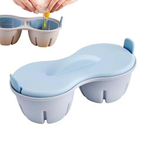 Egg Boiler, 8.66x3.43x4.33 Inches, Breakfast Cooker, Poached Egg Maker with Lid, 2-Cavity Compact Heat Resistant Kitchen Gadget, Quick and Easy Cooking for Breakfast von Huvqianu