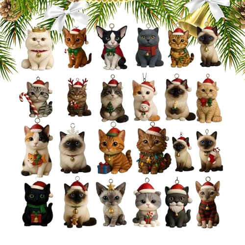 Huvqianu Adventskalender Weihnachtskalender,2D Acrylic Niedlicher Katzen Kalender Mit 24 Fächern | Festliches Schmuckstück Für Mädchen Und Erwachsene Huvqianu Adventskalender Weihnachtskalender,2D Acrylic Niedlicher Katzen Kalender Mit 24 Fächern | Festliches Schmuckstück Für Mädchen Und Erwachsene von Huvqianu