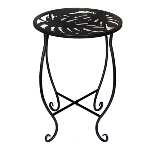 Huvqianu Außen Pflanzenständer - Metall Pflanzentopfständer 38 Cm,Dekoratives Rundes Pflanzen- und Blumenregal für Schlafzimmer Garten Terrasse Wohnung Balkon Hof Gewächshaus Eingangsbereich von Huvqianu