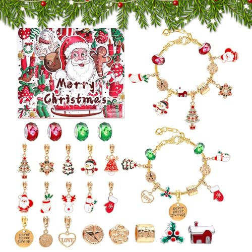 Huvqianu Countdown bis Weihnachtskalender – Countdown-Kalender, Schmuckherstellung, festliches Sammlerstück, Advents-Bastelset für Kinder, Erwachsene, Mädchen, Kinder von Huvqianu