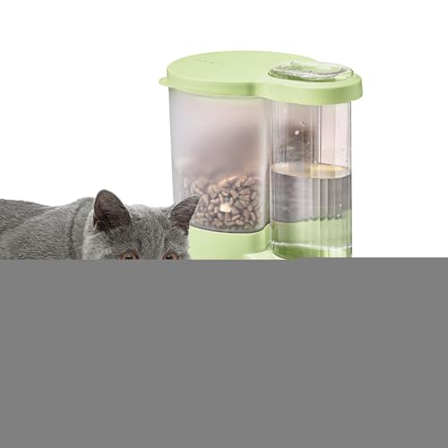 Huvqianu Futterspender und Wasserspender-Set, 2-in-1, automatisches Futterset für Haustiere, große Öffnung, Fütterungswerkzeug für Katzen, Hunde und andere Tiere von Huvqianu