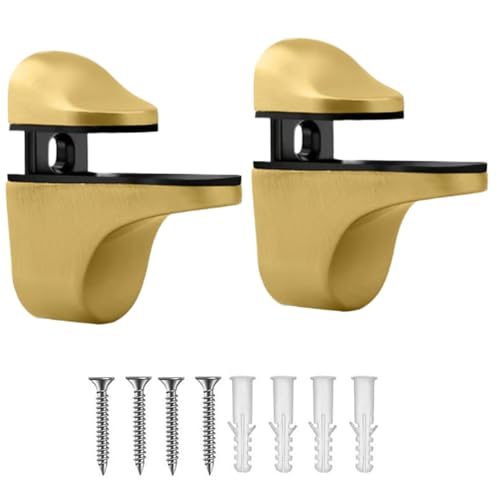 Huvqianu Glass Shelf Brackets, 2 Stücke Unsichtbare Regalträger, Verstellbare Halterung Für Küche Wand Schlafzimmer Wohnzimmer Badezimmer Schrank Arbeitsplatz Aufbewahrung Zuhause Wohnheim von Huvqianu