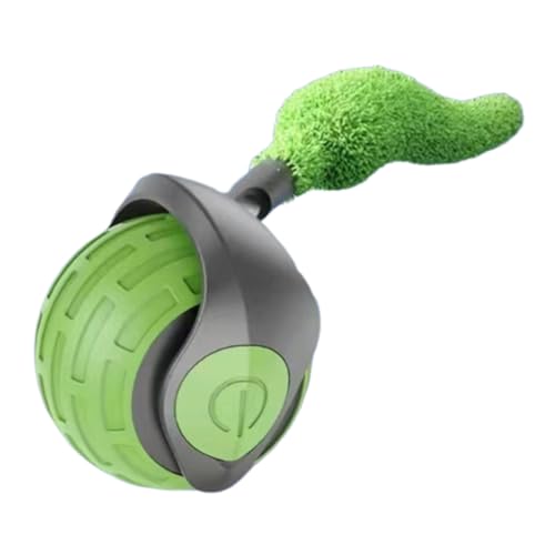 Huvqianu Katzen Spielzeug Rollball mit Schwanz,Intelligentes Katzen Spielzeug Ball Mit 2 Geschwindigkeitsstufen | Trainingsübungen Unterhaltung Gegen Langeweile Für Kätzchen,Begleitung von Huvqianu