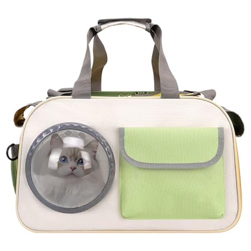 Huvqianu Katzentragetasche – Blasenfenster, Kätzchenhalter, atmungsaktiv, stoßfest, Haustier-Tragetasche für Flugzeug, Krankenhaus, Wandern, Abenteuer, Motorrad, Outdoor, Auto, Schule von Huvqianu