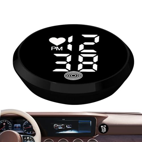 Huvqianu Klebeuhr Für Auto Armaturenbrett - Interieur Klebe Digitale Uhr | Kleine LED Zeitanzeige Uhr Haftend Für Auto Lkw Motorrad Armaturenbrett Luftauslass von Huvqianu