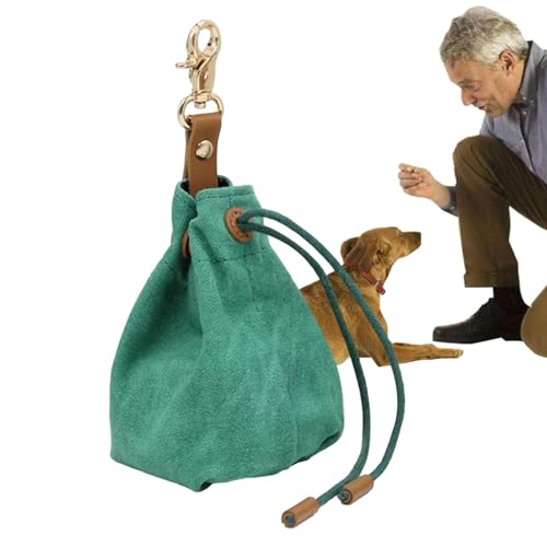 Huvqianu Leckerlibeutel für das Haustiertraining,Hundetrainingsbeutel,Tragbare Hundetrainings-Leckerli-Tasche aus - Snacktasche mit Kordelzug und Metallhaken, wasserdichte Trainingstasche zum von Huvqianu