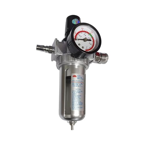 Huvqianu Luftkompressor Filter Regler | Pneumatisches Filterregler-Set Mit Öler Und Wasserabscheider - Robustes Trennmodul Für Spritzgeräte Sandstrahlen Mechaniker Industriewerkstatt von Huvqianu