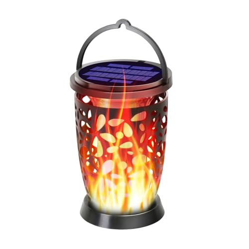 Huvqianu Outdoor Solarlaternen - Balkonleuchte mit Flammeneffekt - Dekorative Blütenlaternen Für Garten Terrasse Balkon von Huvqianu