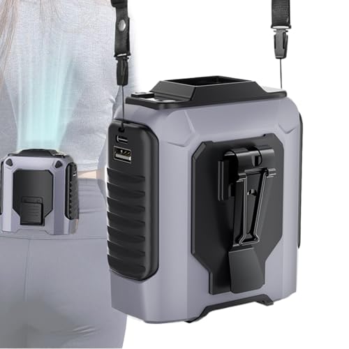 Huvqianu Tragbarer Hüftventilator, Persönlicher Klemmventilator Mit Klemmfunktion Für Kleidung Wiederaufladbar, Starker Luftstrom Kühlung für Rucksackreisen Camping Klettern Wandern von Huvqianu