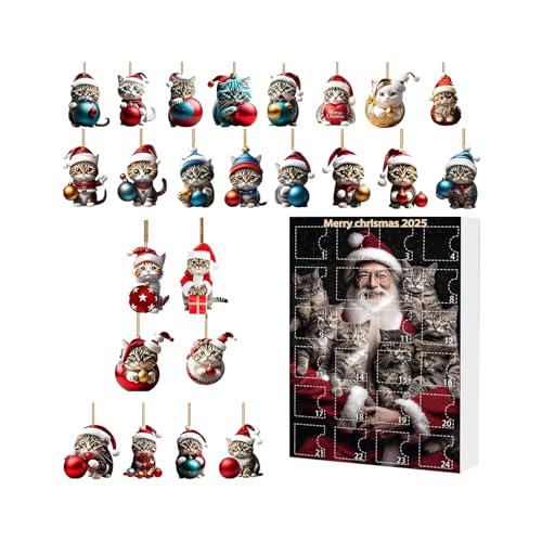 Huvqianu Weihnachten Advent Spielzeug 2025-2025 Countdown Kalender Katze 2D Acrylfigur Puppe - Niedlicher Weihnachtsanhänger für Schwester Freund Kid Kinder Mädchen Tochter Huvqianu Weihnachten Advent Spielzeug 2025-2025 Countdown Kalender Katze 2D Acrylfigur Puppe - Niedlicher Weihnachtsanhänger für Schwester Freund Kid Kinder Mädchen Tochter von Huvqianu
